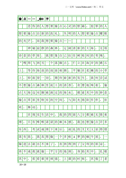 初二作文：偷点……_800字