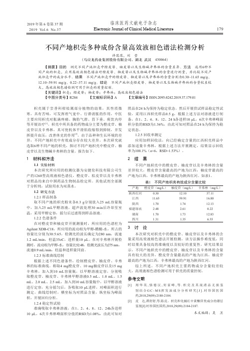 不同产地枳壳多种成份含量高效液相色谱法检测分析