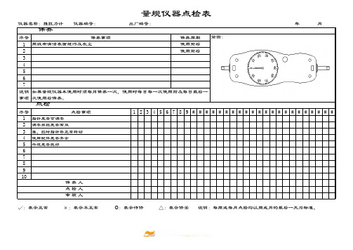拉力计点检表