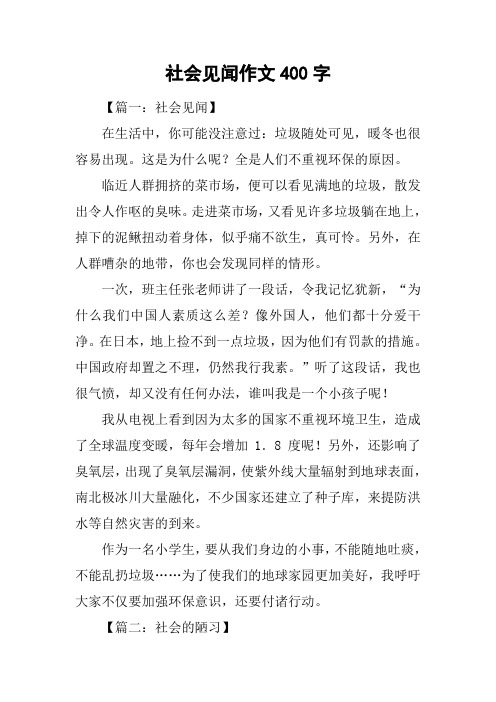 社会见闻作文400字