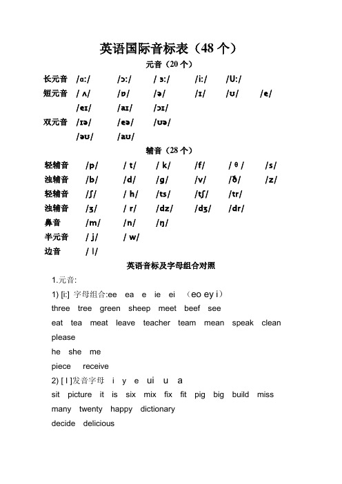 英语国际音标大全