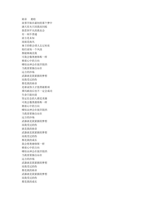 勋章--歌词