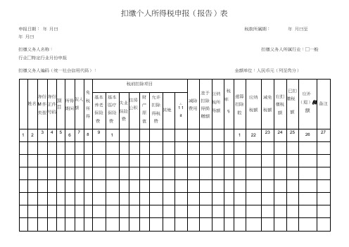 个人所得税申报表