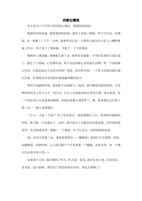 西游记漂流_小学作文