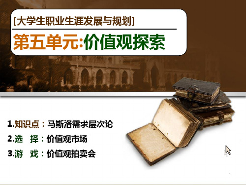 大学生职业生涯规划第五章：价值观探索PPT幻灯片