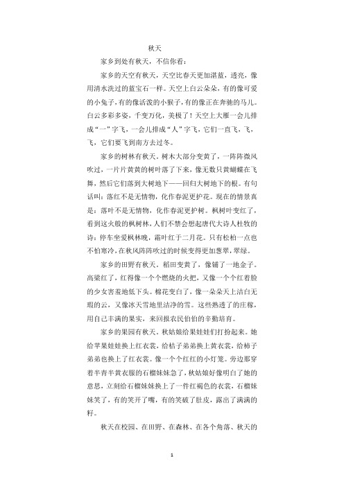 八年级上册作文赏析