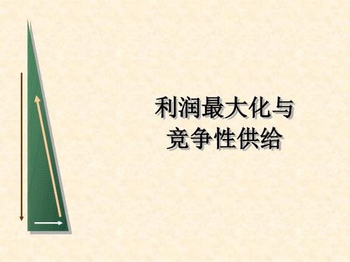 利润最大化与竞争性供给