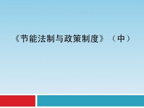 节能法制与政策制度第5章