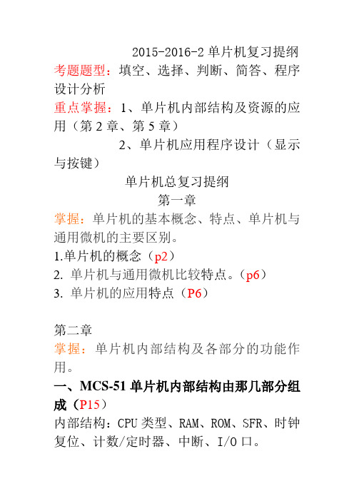 单片机总复习提纲1