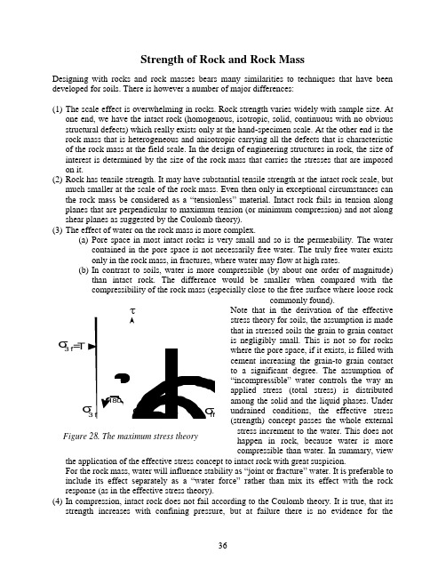 Strength of Rock and Rock Mass