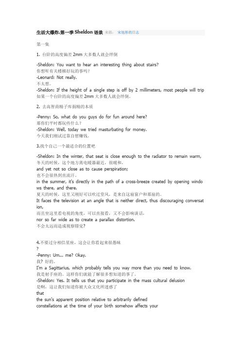 生活大爆炸sheldon语录