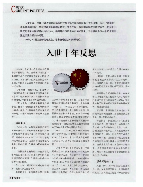 入世十年反思