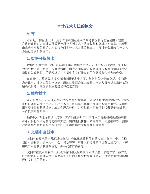 审计技术方法的概念