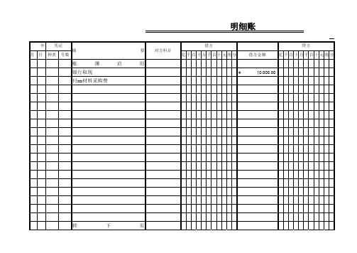 三栏式明细账(改良版)