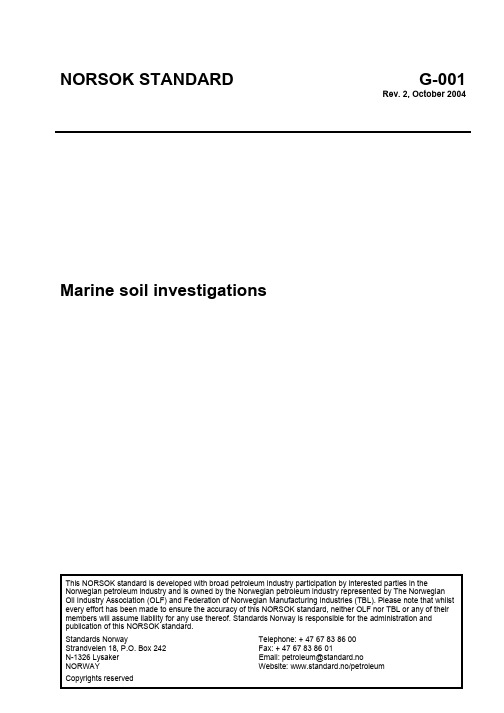 G-001 Marine soil investigations (Rev[1]. 2, October 2004)
