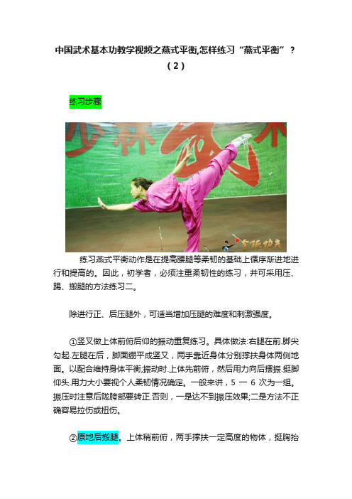 中国武术基本功教学视频之燕式平衡,怎样练习“燕式平衡”？（2）