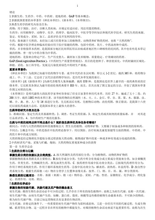 生药复习总结