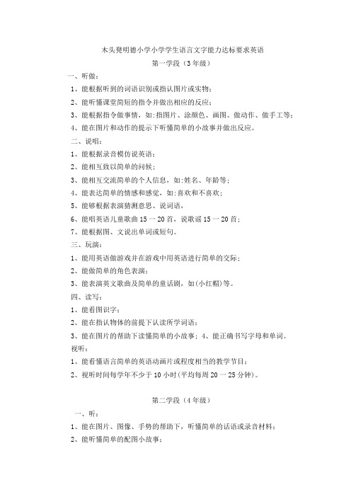 学生语言文字能力达标要求英语17-18一
