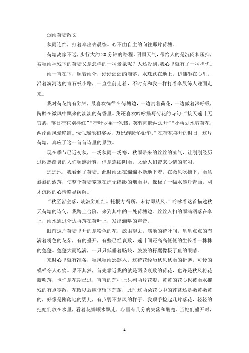 精选烟雨荷塘散文