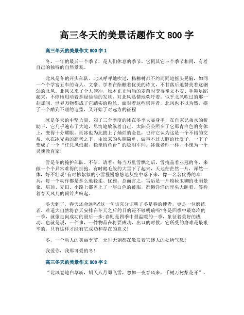 高三冬天的美景话题作文800字