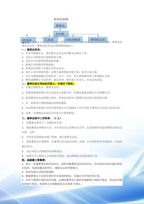 贸易公司组织架构和职能