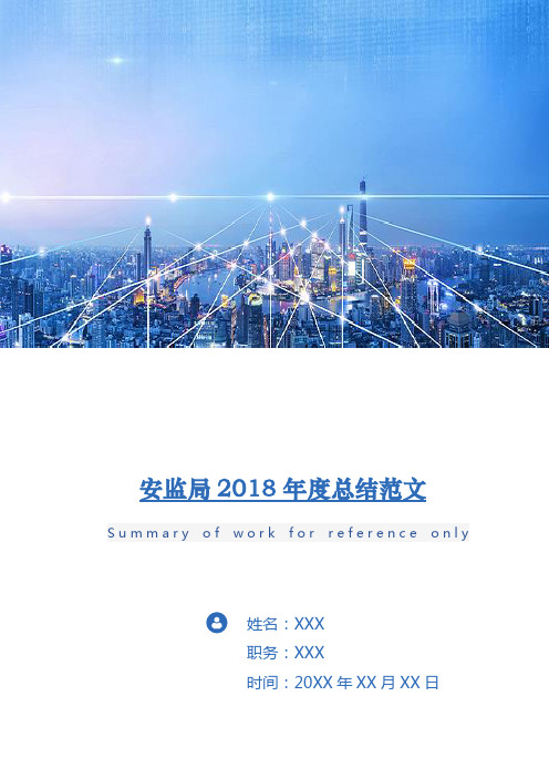 安监局2018年度总结范文
