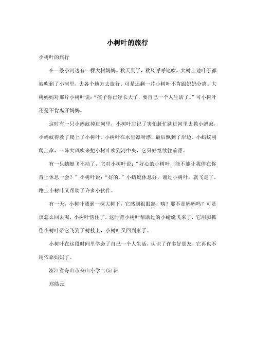 小树叶的旅行_小学二年级作文400字