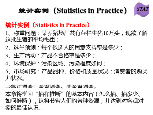 统计学 第七章  抽样与抽样分布(课件)