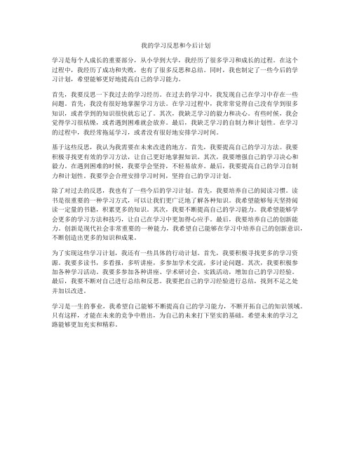 我的学习反思和今后计划