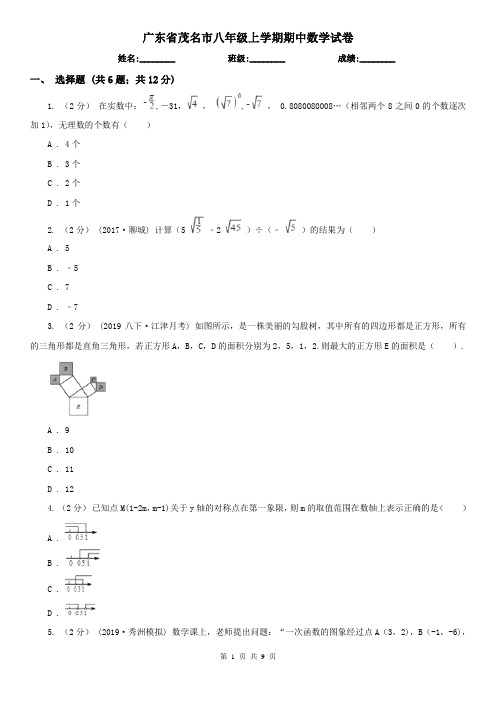 广东省茂名市八年级上学期期中数学试卷