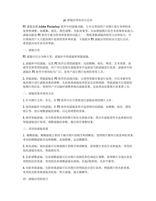 ps滤镜应用知识点总结