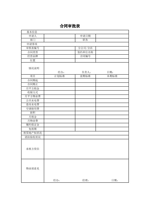 合同审批表(整理)