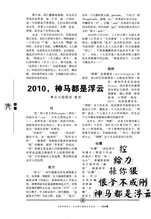 2010,神马都是浮云