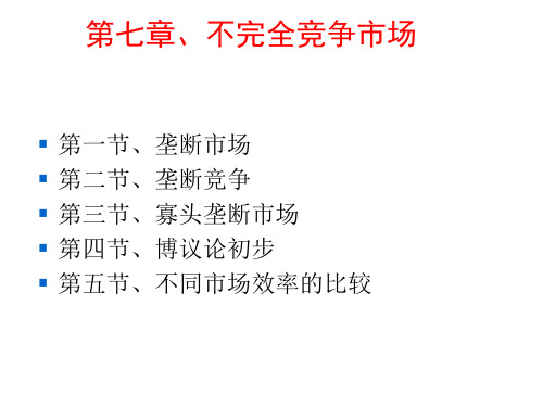 垄断、垄断竞争市场PPT课件