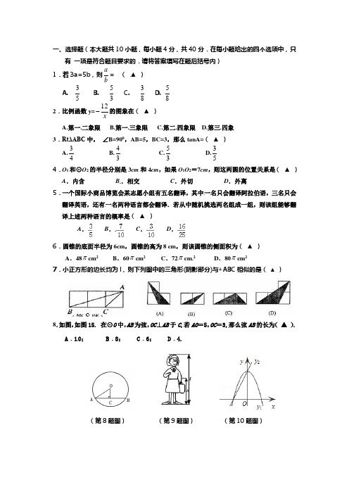 九年级数学补充习题答案