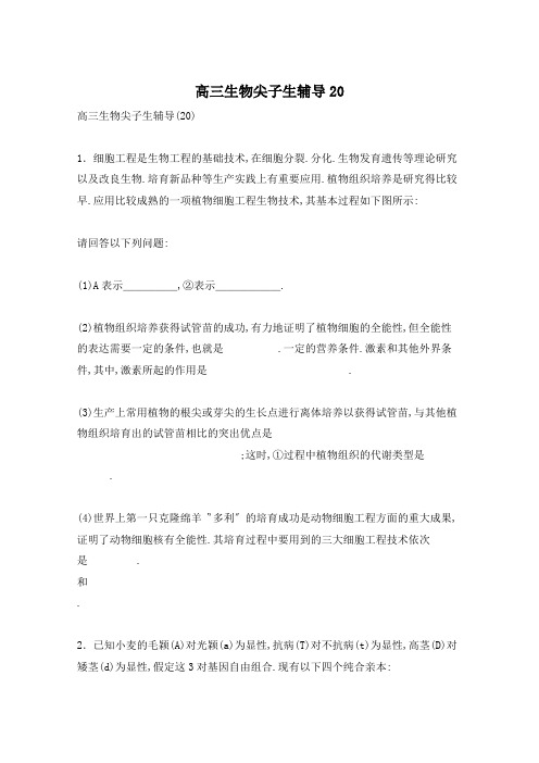 高三生物尖子生辅导20