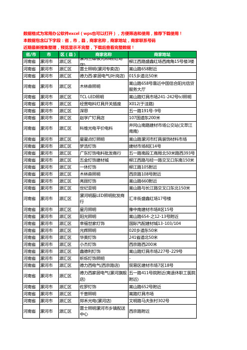 2020新版河南省漯河市源汇区照明工商企业公司商家名录名单黄页联系电话号码地址大全99家
