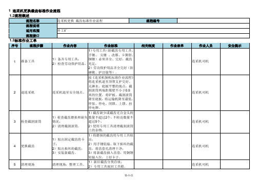 连采机更换截齿标准作业流程