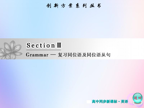 2019-2020学年人教版高中英语选修8创新PPT课件Unit 2 Section Ⅲ  Grammar-复习同位语及同位语从句