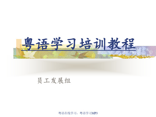 粤语学习教程 ppt课件
