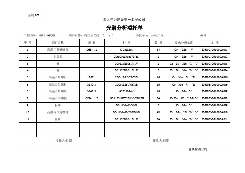 028光谱分析委托单