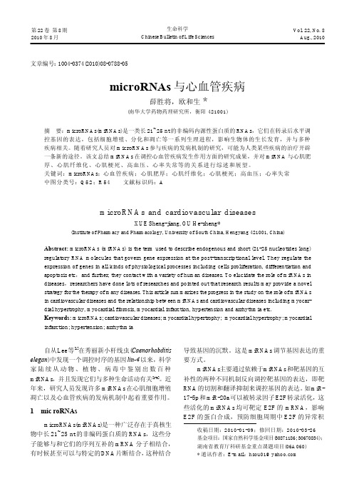 microRNAs与心血管疾病
