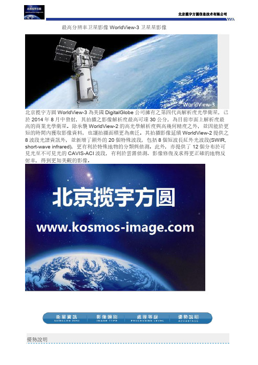 最高分辨率卫星影像WorldView-3 卫星星影像