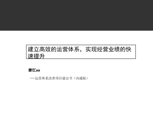 运营体系改善项目建议书PPT课件