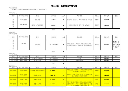 广外-第110届广交会实习学校安排