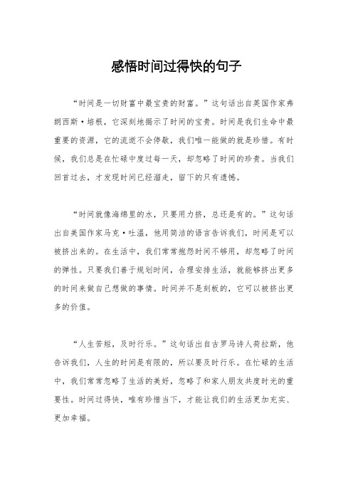 感悟时间过得快的句子