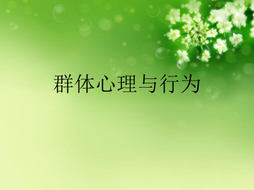 群体心理与行为优秀课件