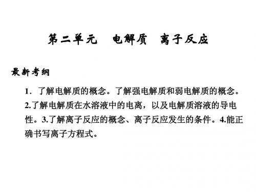 2015届高考化学一轮总复习 专题二 第二单元 电解质 离子反应课件 苏教版