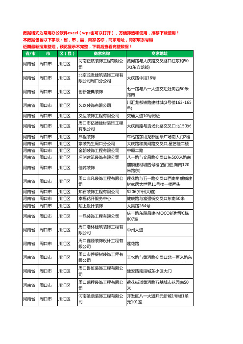 2020新版河南省周口市川汇区建筑装潢有限公司工商企业公司商家名录名单黄页联系电话号码地址大全85家