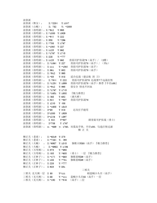 挂机坐标